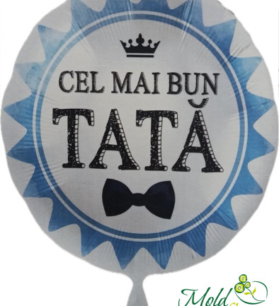 Foil balloon "Cel mai bun tata" with helium photo 394x433